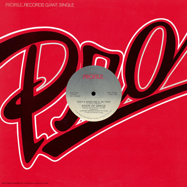 State Of Grace (3) : That's When We'll Be Free (12", Single)
