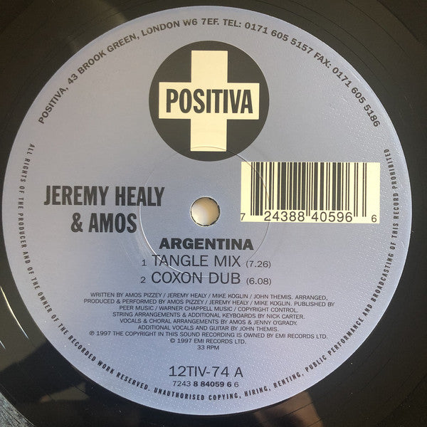Jeremy Healy & Amos : Argentina (12")