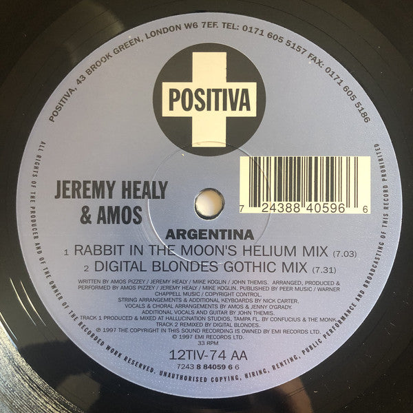 Jeremy Healy & Amos : Argentina (12")