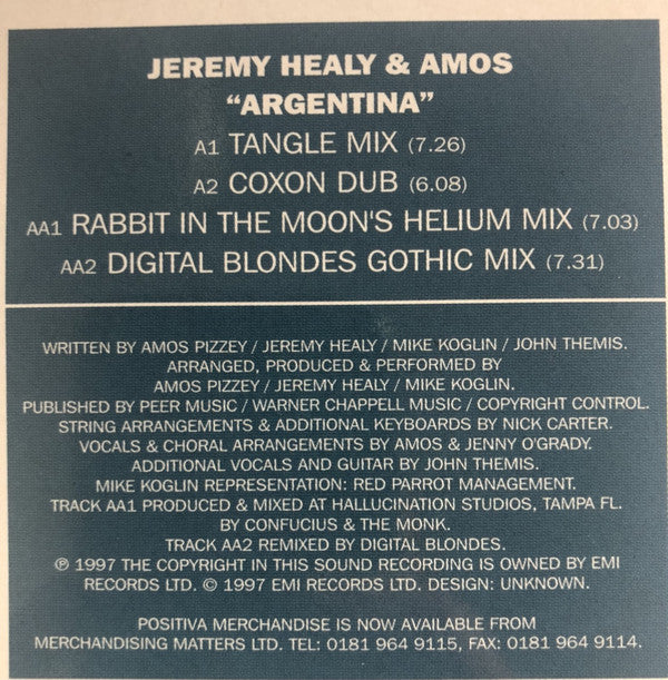 Jeremy Healy & Amos : Argentina (12")