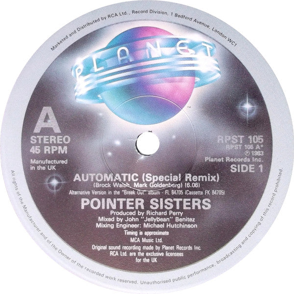 Pointer Sisters : Automatic (12")