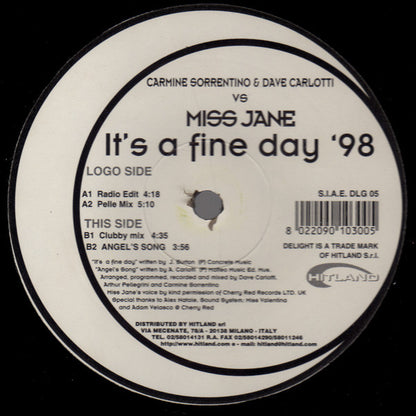 Carmine Sorrentino & Dave Carlotti vs Miss Jane : It's A Fine Day '98 (12")