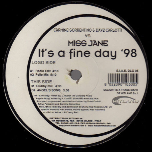 Carmine Sorrentino & Dave Carlotti vs Miss Jane : It's A Fine Day '98 (12")