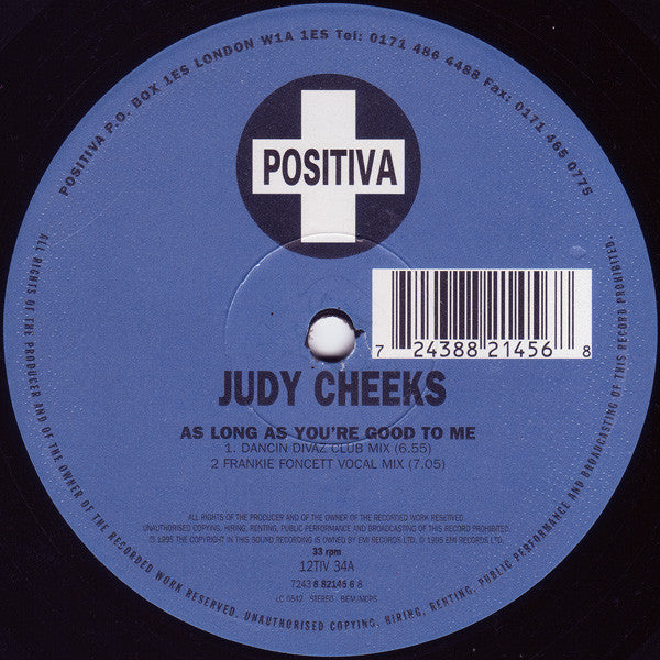 Judy Cheeks : As Long As You're Good To Me (12")