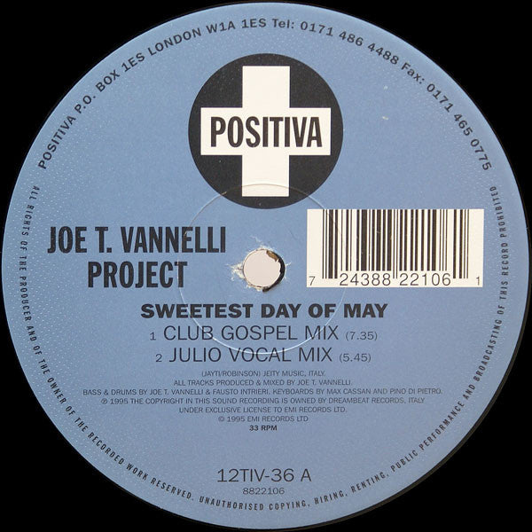 Joe T. Vannelli Project : Sweetest Day Of May (12")