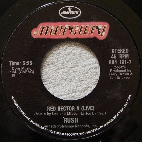 Rush : The Big Money (7", Single, Styrene, 19)
