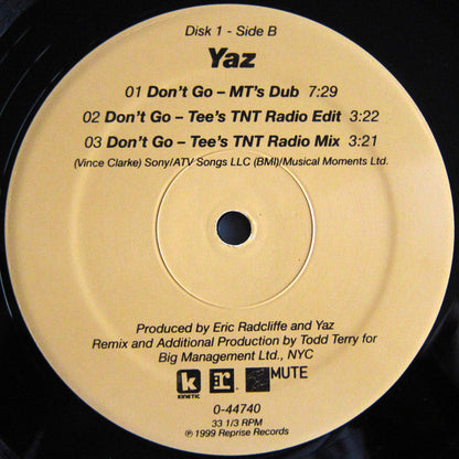 Yaz* : Don't Go / Situation (1999 Remixes) (2x12")