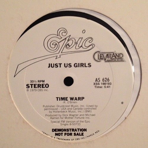 Just Us Girls : Time Warp / By The Fire (12", Promo)