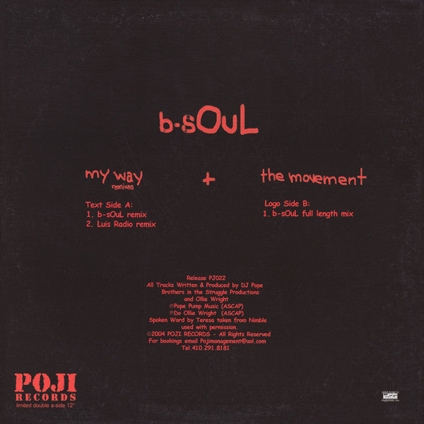 B-Soul : My Way / The Movement (12")