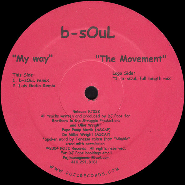 B-Soul : My Way / The Movement (12")