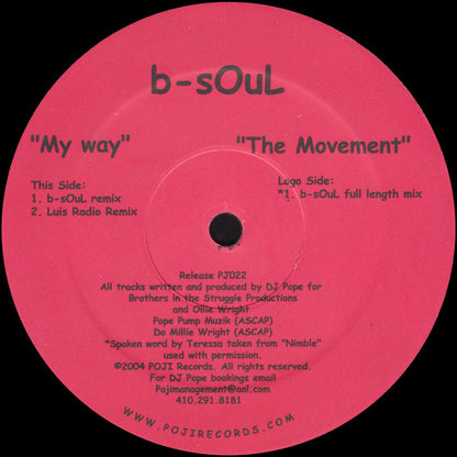 B-Soul : My Way / The Movement (12")