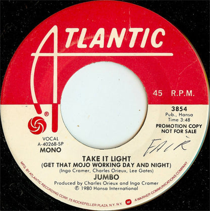 Jumbo (5) : Take It Light (Get That Mojo Working Day And Night) (7", Single, Promo)