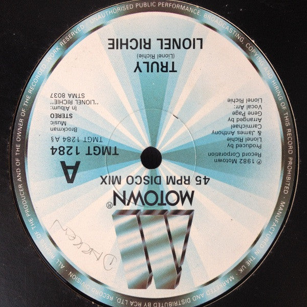 Lionel Richie : Truly (12")