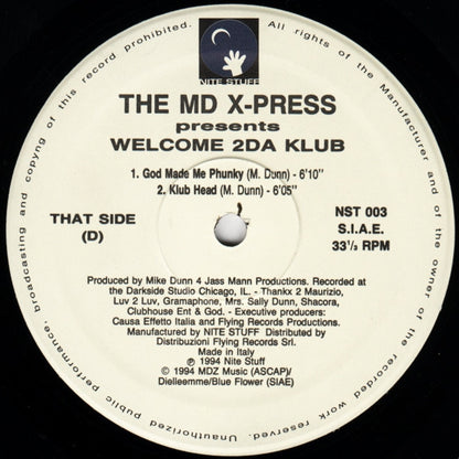 The MD X-Press* : Welcome 2Da Klub (12", Gen)
