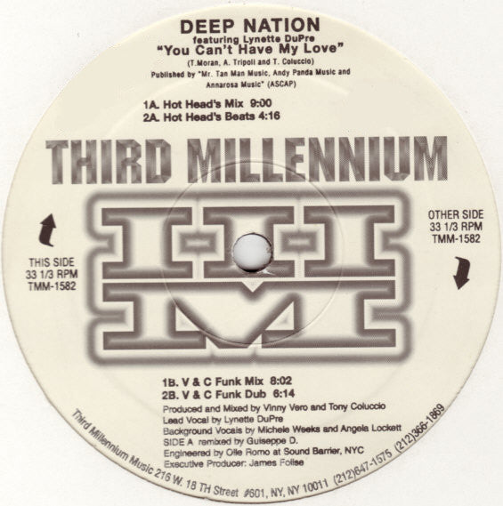 Deep Nation : You Can't Have My Love (12")