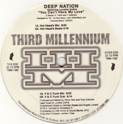 Deep Nation : You Can't Have My Love (12")