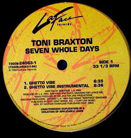 Toni Braxton : Seven Whole Days (12")