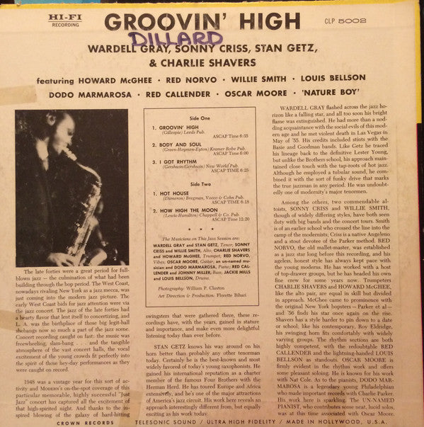 Stan Getz : Groovin' High (LP, Mono)
