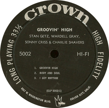 Stan Getz : Groovin' High (LP, Mono)