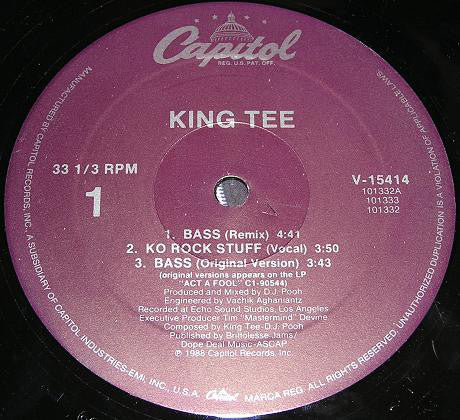 King Tee : Bass / Ko Rock Stuff (12")