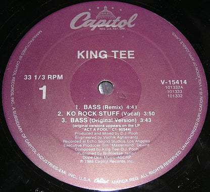 King Tee : Bass / Ko Rock Stuff (12")
