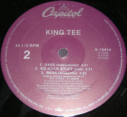 King Tee : Bass / Ko Rock Stuff (12")
