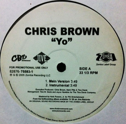 Chris Brown (4) : Yo (12", Promo)