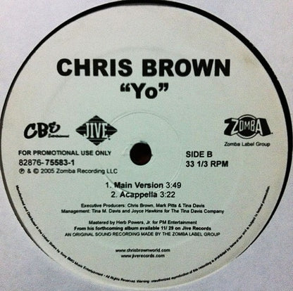 Chris Brown (4) : Yo (12", Promo)