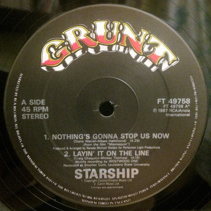 Starship (2) : Nothing's Gonna Stop Us Now (12", Single)