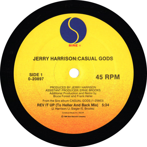 Jerry Harrison : Casual Gods* : Rev It Up (12", Maxi, Pic)