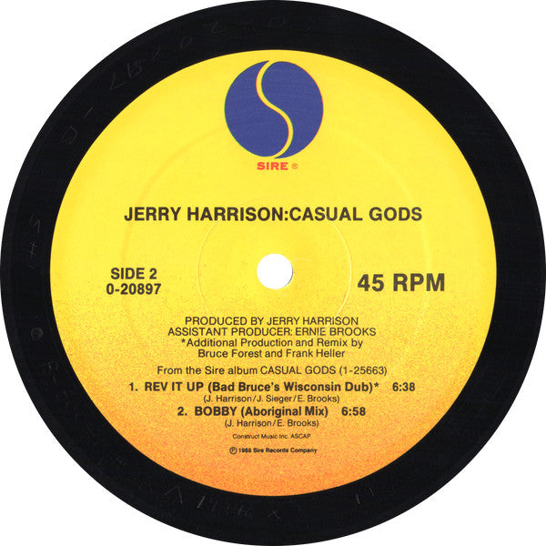 Jerry Harrison : Casual Gods* : Rev It Up (12", Maxi, Pic)