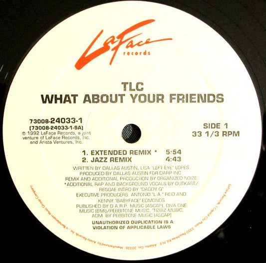 TLC : What About Your Friends (12", Gen)
