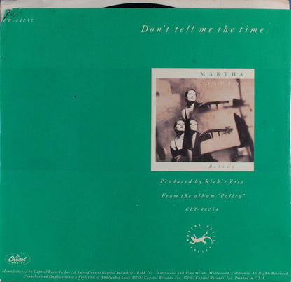 Martha Davis : Don't Tell Me The Time (7")