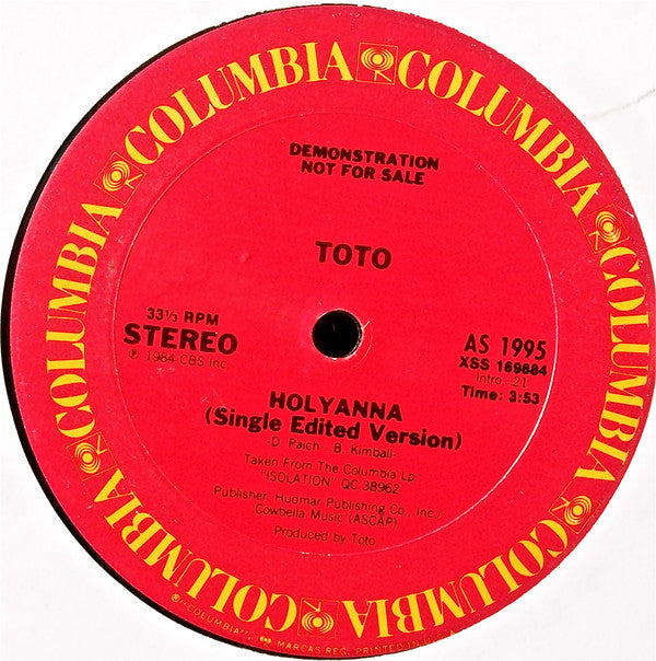Toto : Holyanna (12", Promo)