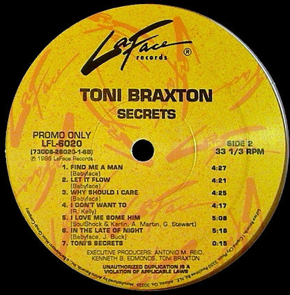 Toni Braxton : Secrets (LP, Album, Promo)