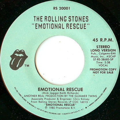 The Rolling Stones : Emotional Rescue (7", Single, Mono, Promo, SP )