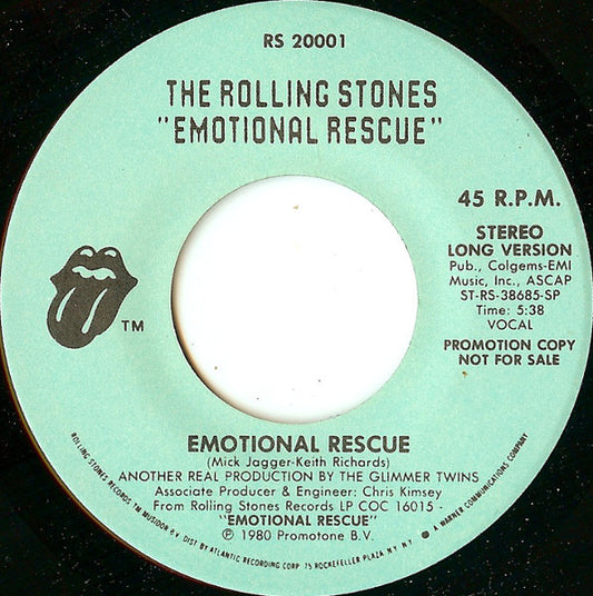 The Rolling Stones : Emotional Rescue (7", Single, Mono, Promo, SP )