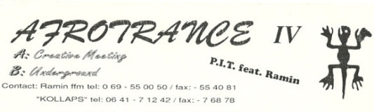 P.I.T. Feat. Ramin : Afrotrance IV (12", Promo, W/Lbl)
