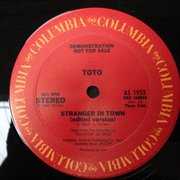 Toto : Stranger In Town (12", Promo)