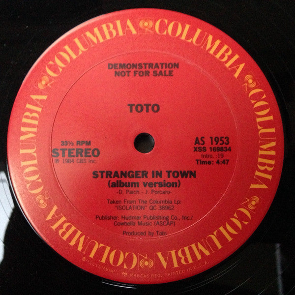 Toto : Stranger In Town (12", Promo)