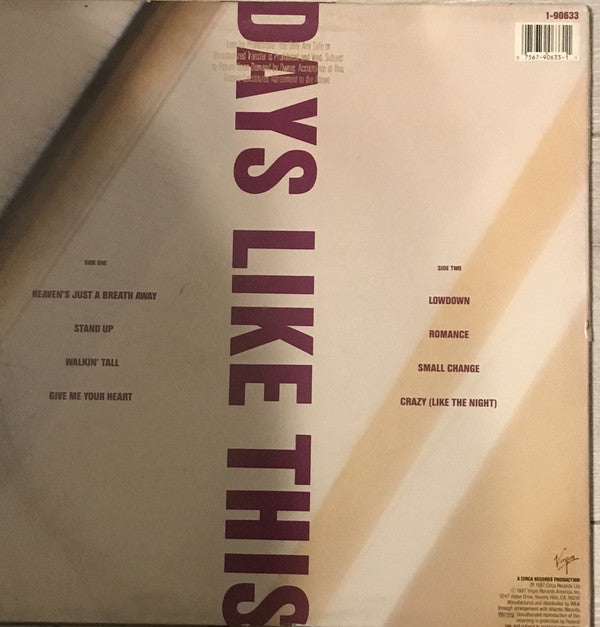 Hindsight (3) : Days Like This (LP, Album, Spe)