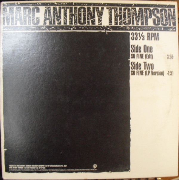 Marc Anthony Thompson : So Fine (12", Promo)