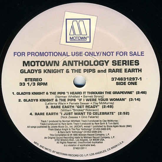 Gladys Knight And The Pips / Rare Earth / Commodores : The Motown Anthology Series (LP, Comp, Promo)