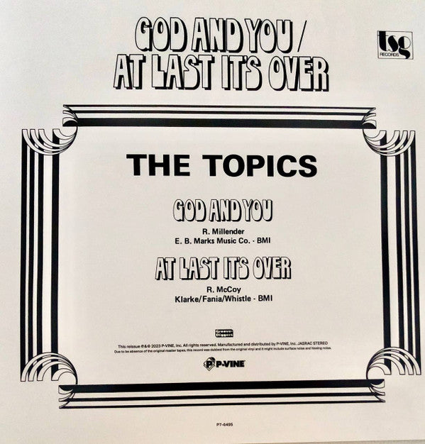 The Topics : God And You / At Last It's Over (7", Single, RE)