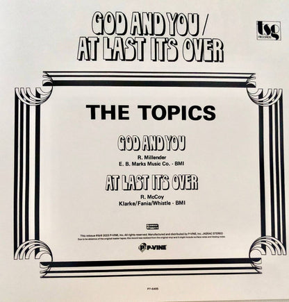 The Topics : God And You / At Last It's Over (7", Single, RE)