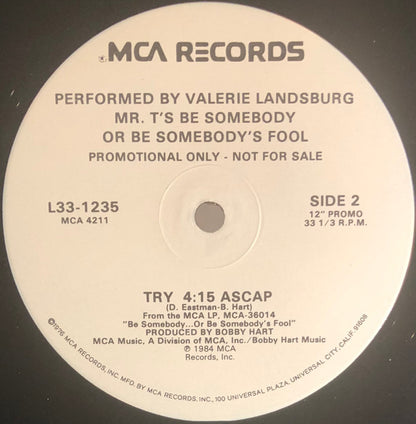 Mr. T (2) / Valerie Landsburg : Mr. T's Be Somebody Or Be Somebody's Fool (12", Promo)