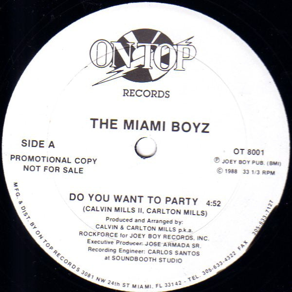 The Miami Boyz* : Do You Want To Party (12", Promo)