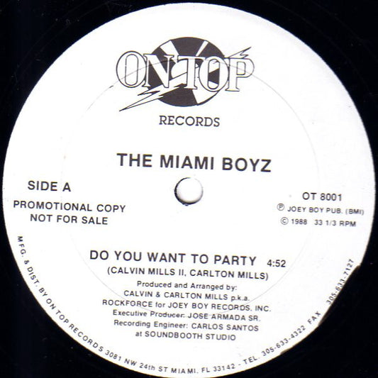 The Miami Boyz* : Do You Want To Party (12", Promo)