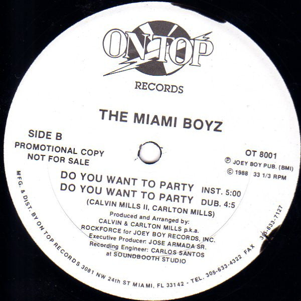 The Miami Boyz* : Do You Want To Party (12", Promo)