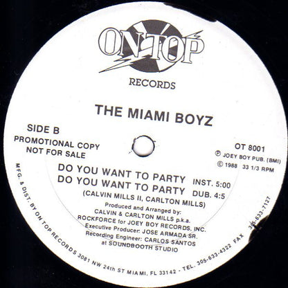 The Miami Boyz* : Do You Want To Party (12", Promo)